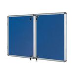 Bi-Office Enclore Display Case Blue Felt Acrylic Aluminium Frame 40xA4 VT750107150