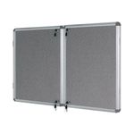 Bi-Office Enclore Display Case Grey Felt Acrylic Aluminium Frame 40xA4 VT750103150