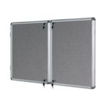 Bi-Office Enclore Display Case Grey Felt Acrylic Aluminium Frame 32xA4 VT770103150