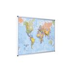 Bi-Office Maya Magnetic World Map Board 120x90cm MAP0100802
