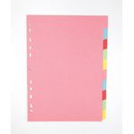 Elba-10 Part Card Divider Recycled Manilla A4 Assorted 400007246