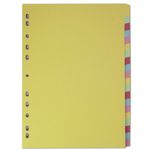 Elba 20-Part Card Divider Recycled Manilla A4 Assorted 400007438