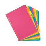 Elba 10-Part Manilla Bright Dividers 160gsm A4 Assorted 400008300