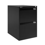 Bisley 2 Drawer Filing Cabinet Lockable 470x622x711mm Black BS2E BLACK