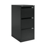 Bisley 3 Drawer Filing Cabinet 470x622x1016mm Black BS3E BLACK