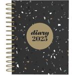 Collins Day To Page Diary Scandi Terrazzo Design A5 Black E-PW51.BLTZ-25
