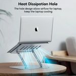 Contour Ergonomics Adjustable Aluminium Laptop Stand For Laptops Up To 17 Inches Silver CE10135