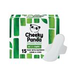 Cheeky Panda Pads with Wings Light Bamboo Lining and Core 15 Pads per Pack (Pack of 6) SPADS240mm