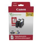 Canon PG-585/CL-586 Ink Cartridges K/CMY + 4 x 6 in Photo Paper Value Pack 6204C004