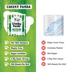Cheeky Panda 3-Ply Silky Soft Toilet Tissue 200 Sheets 4 Rolls per Pack (Pack of 6) 1102181