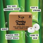 Cheeky Panda 2-Ply Maxi Jumbo Toilet Roll 300m (Pack of 6) PFMAXJRL6