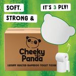 Cheeky Panda Professional 3-Ply Bamboo Toilet Tissue Rolls Quilted 160 Sheet (Pack of 36) LQTOILT36