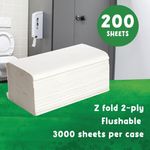 Cheeky Panda Z-Fold 2-Ply Bamboo Hand Towel 200 Towels per Pack (Pack of 15) ZHANDTW15