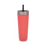 Contigo Luxe Stainless Steel Insulated Travel Tumbler/Straw 24oz Coral 2212920