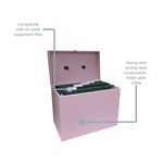 Cathedral File Box with 5 Suspension Files A4 Pastel Pink FPA4PP