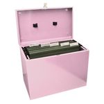 Cathedral File Box with 5 Suspension Files A4 Pastel Pink FPA4PP