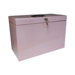 Cathedral File Box with 5 Suspension Files Foolscap Pastel Pink FPHOPP