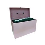 Cathedral File Box with 5 Suspension Files Foolscap Pastel Pink FPHOPP