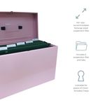 Cathedral File Box with 5 Suspension Files Foolscap Pastel Pink FPHOPP