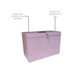 Cathedral File Box with 5 Suspension Files Foolscap Pastel Pink FPHOPP