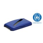 Durable 60L Hinged Bin Lid Blue Slot Cut-Out For Easy Recycling Durabin 1800502040