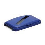 Durable 60L Hinged Bin Lid Blue Slot Cut-Out For Easy Recycling Durabin 1800502040