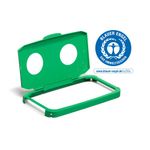 Durable 60L Hinged Bin Lid Green Two Holes For Cans/Bottles Durabin 1800501020