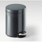Durable Powder Coated Metal Pedal Bin Round 5 Litre Charcoal 341058