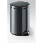 Durable Powder Coated Metal Pedal Bin Round 20 Litre Charcoal 341258