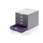 Durable VARICOLOR Desktop Organiser 5 Drawer Colour Coded Modular Storage A4+ 760527