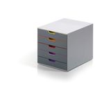 Durable VARICOLOR Desktop Organiser 5 Drawer Colour Coded Modular Storage A4+ 760527