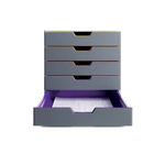 Durable VARICOLOR Desktop Organiser 5 Drawer Colour Coded Modular Storage A4+ 760527