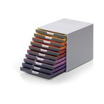 Durable VARICOLOR Desktop Organiser 10 Drawer Colour Coded Modular Storage A4+ 761027