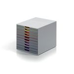 Durable VARICOLOR Desktop Organiser 10 Drawer Colour Coded Modular Storage A4+ 761027