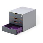 Durable VARICOLOR SAFE 4 Drawer Lockable GDPR Colour Coded Desktop Storage A4+ 760627