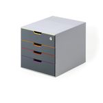 Durable VARICOLOR SAFE 4 Drawer Lockable GDPR Colour Coded Desktop Storage A4+ 760627
