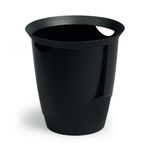 Durable Waste Basket Eco 80 Per Cent Recycled Plastic Bin 16 Litre Black 1701710060