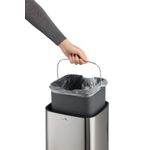 Durable Sensor Waste Bin No Touch Square 12 Litre Silver 342123