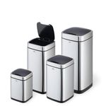 Durable Sensor Waste Bin No Touch Square 12 Litre Silver 342123