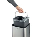 Durable Sensor Waste Bin No Touch Square 12 Litre Silver 342123