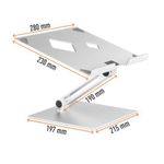 Durable Universal Adjustable Laptop Stand Rise Silver 505023