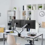 Durable Select Plus Monitor Mount Arm for 2 Screens Up to 32 Inch with Desk Clamp Attachment 509723