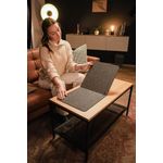 Durable Premium Soft Felt Desk Mat With Fold Out Phone Holder 70x33cm Charcoal 708158