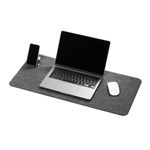 Durable Premium Soft Felt Desk Mat With Fold Out Phone Holder 70x33cm Charcoal 708158