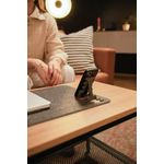 Durable Premium Soft Felt Desk Mat With Fold Out Phone Holder 70x33cm Charcoal 708158