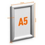 Durable Aluminium Snap Frame Notice Holder A5 Silver 479523