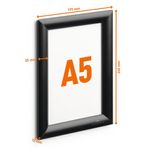 Durable Aluminium Snap Frame Notice Holder A5 Black 479501