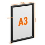 Durable Aluminium Snap Frame Notice Holder A3 Black 479701
