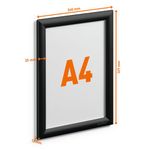 Durable Aluminium Snap Frame Notice Holder A4 Black 479601