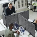 Durable Recycled Felt Desk Divider Panel 160cm Grey 313558